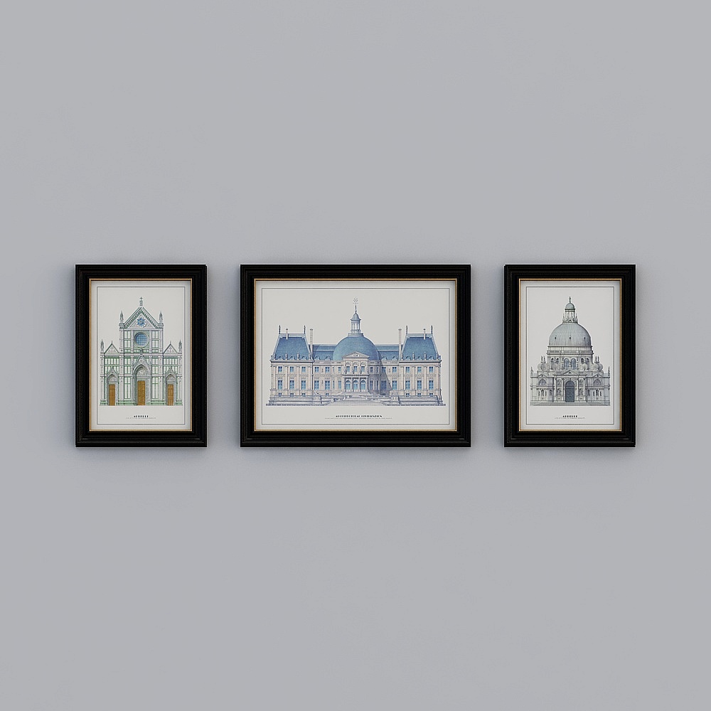 Kippoon Amerikanischer Dreifach Europäischer Kasten Amerikanische Architektur 52.6x142.8cm Gebäude