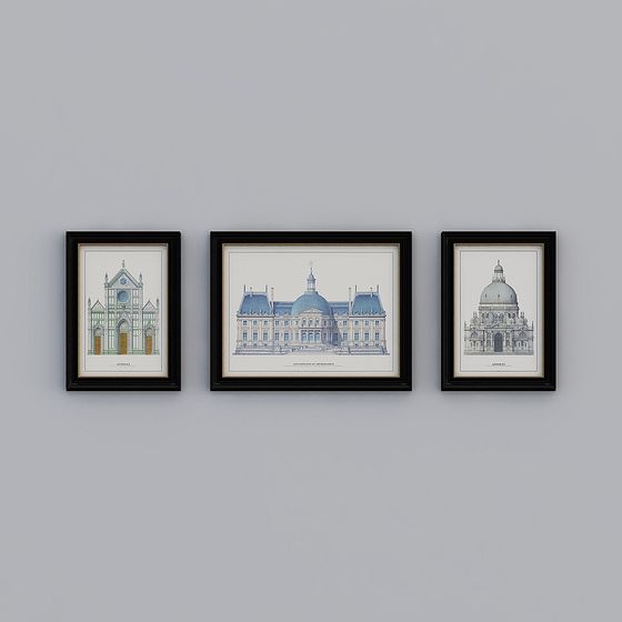 Kippoon Amerikanischer Dreifach Europäischer Kasten Amerikanische Architektur 52.6x142.8cm Gebäude