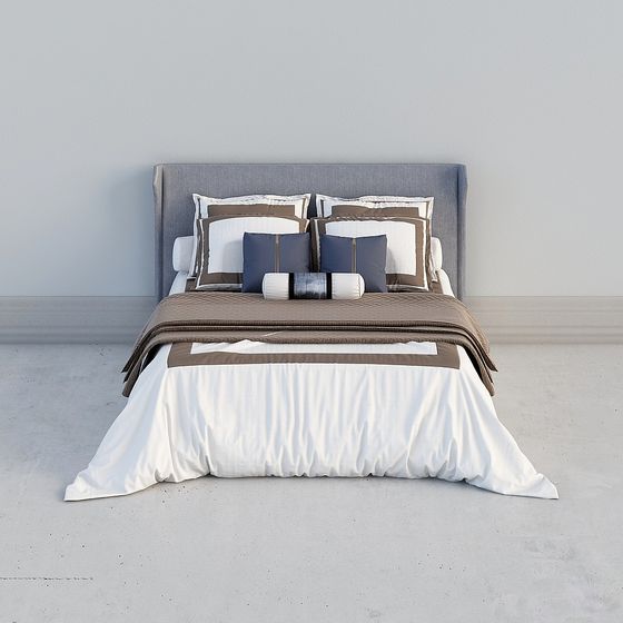 Elegant Bed 3D model for Modern Interiors