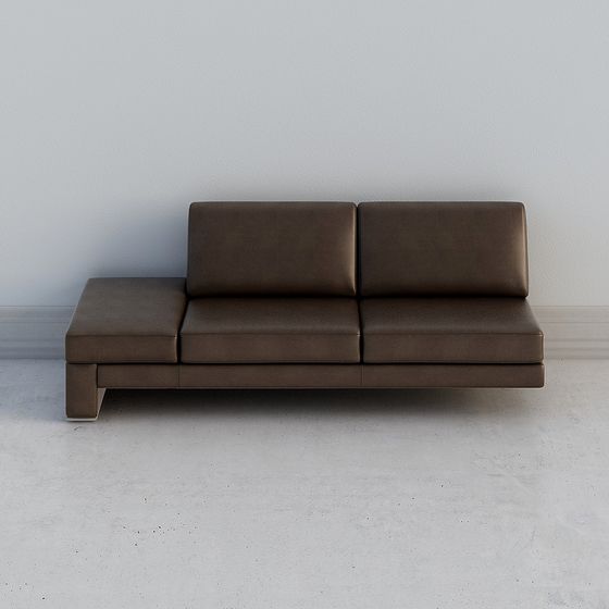 Stylish Brown Leather Sofa 3D model for Creative Projects
