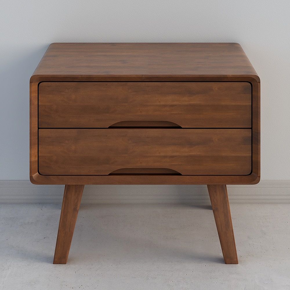 Komez Nordic KBD-111-Double Draw Bedside Table