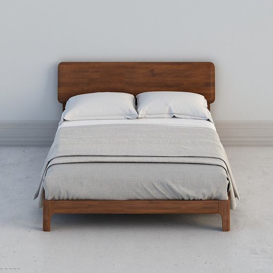 Nordic Style Low Poly Bed Frame 3D model