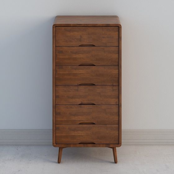 Charming Retro Storage Cabinet 3D model for Designers