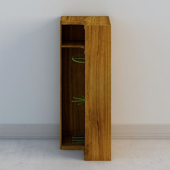 Minimalist Wooden Bookshelf 3D model