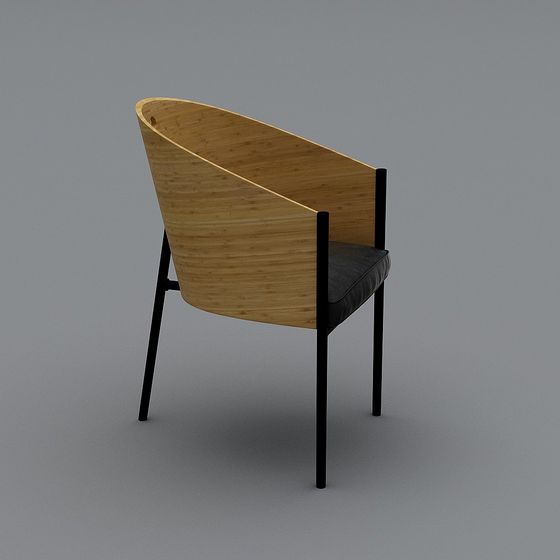 Streamlined Bamboo Chair 3D model