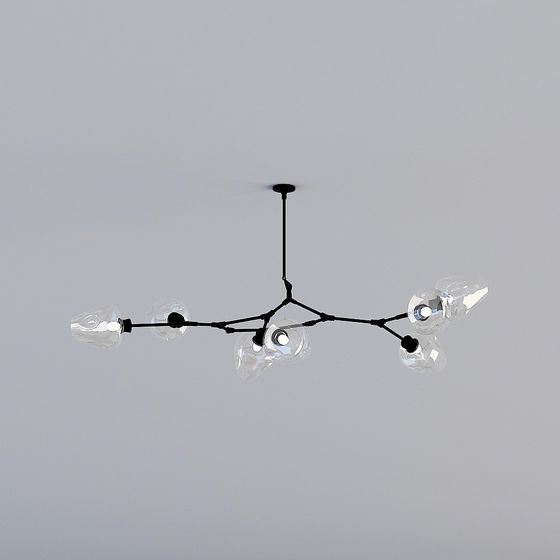 Sleek Low-Polygon Pendant Lamp 3D model