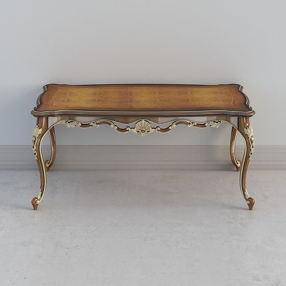 Baroque-Style Long Table 3D model
