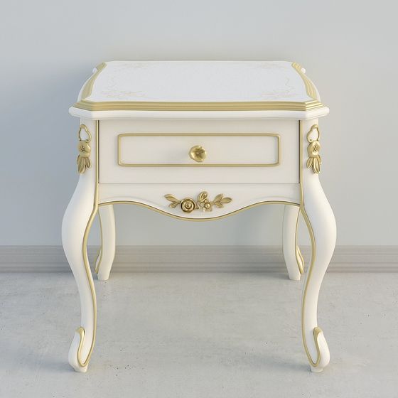 Elegant French Nightstand 3D model