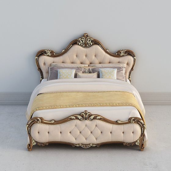 Elegant Luxury Bed 3D model