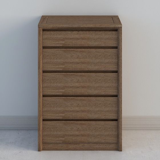 Stylish Brown Five-Bucket Cabinet 3D Model for Contemporary Spaces