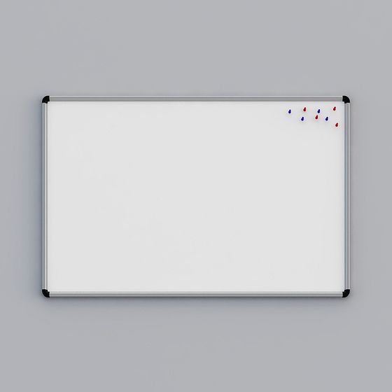 Minimalist Whiteboard 3D model for Creative Spaces