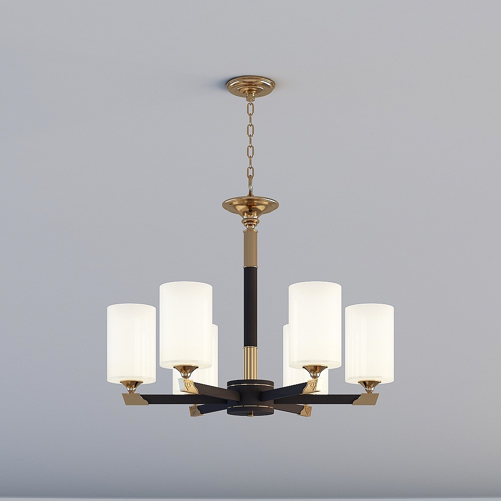 3D lights are all KB-New Chinese Guest Restaurant Bedroom Xuanguan All Copper Glass Chandelier-6022-6