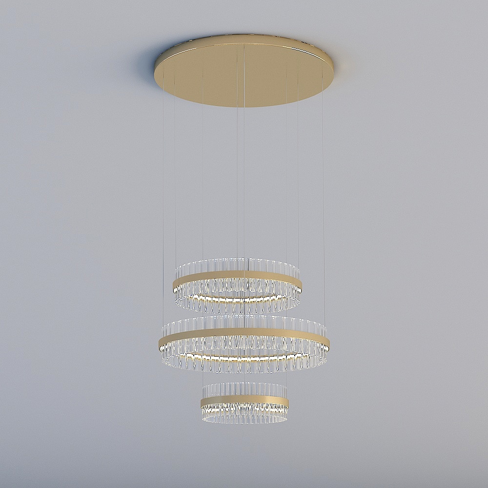 3D lights XF - Crystal chandelier in the living room of the post