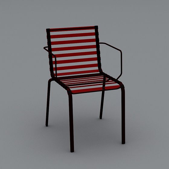 Stylish Metal Striped Chair 3D model