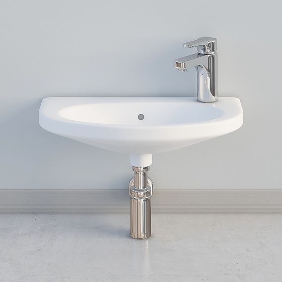 Minimalist 3D Sink Model for Modern Interiors