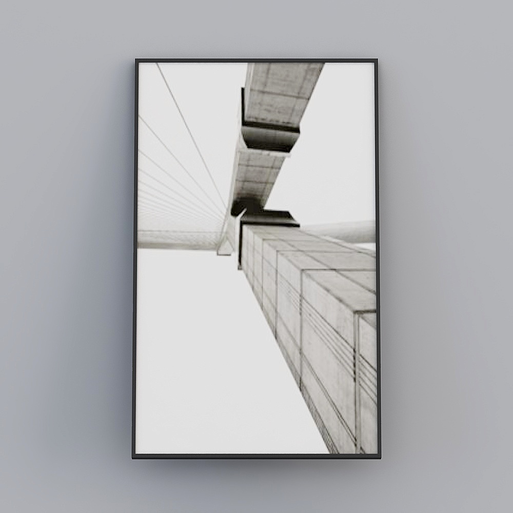 Low Polygon Modern Bridge 3D model