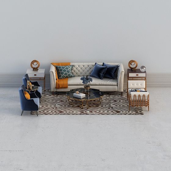 Urban Living Room 3D Model for Modern Designs