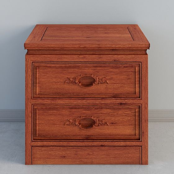 Vintage Nightstand 3D Model with Unique Charm