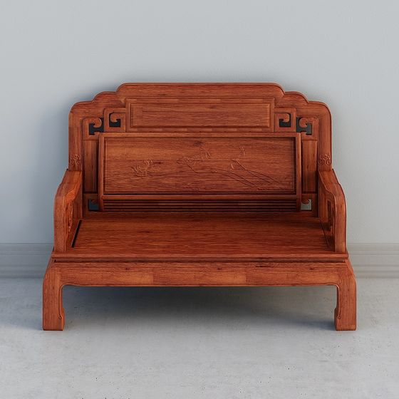 Classic Rosewood Sofa 3D model