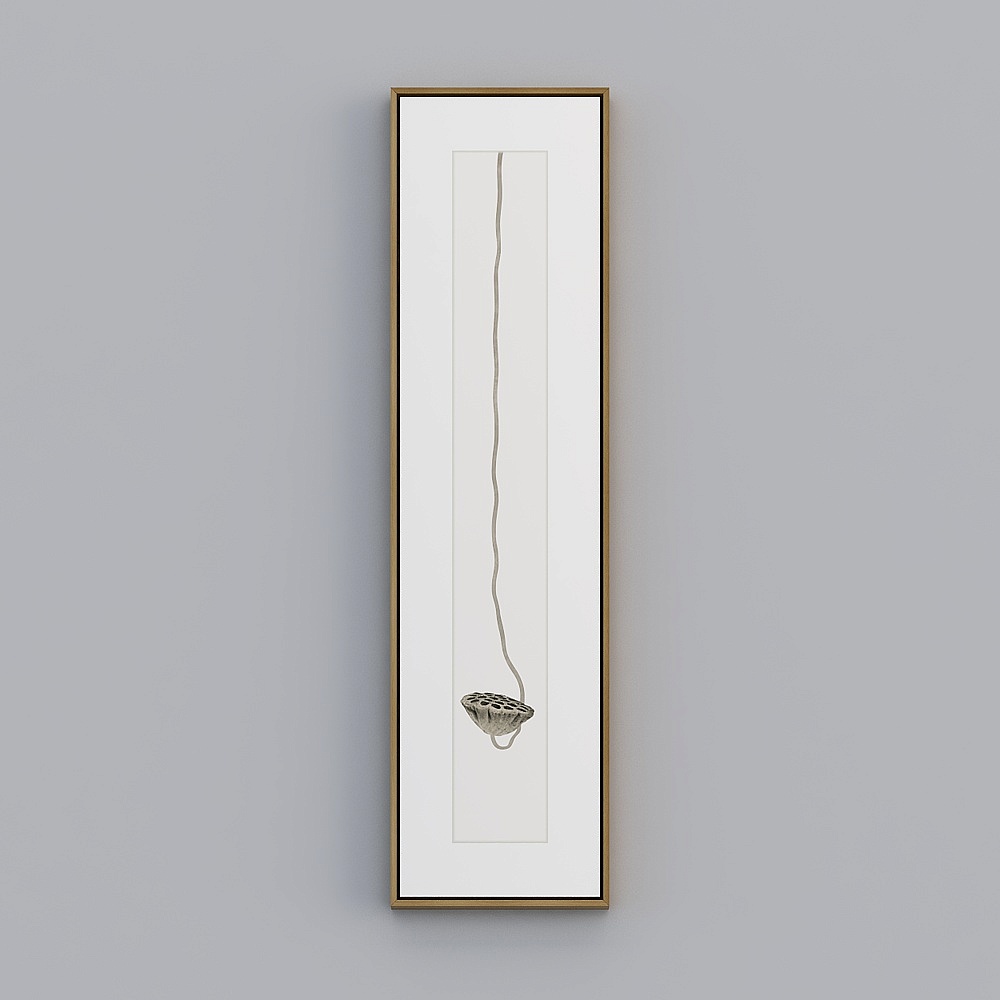 Baxter good new Chinese living room tea room vertical brown box 33x123cm lotus