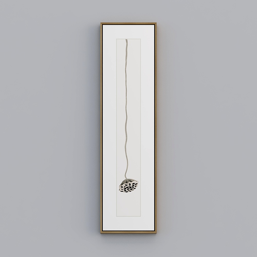 Vertical brown tea box 33x123cm lotus