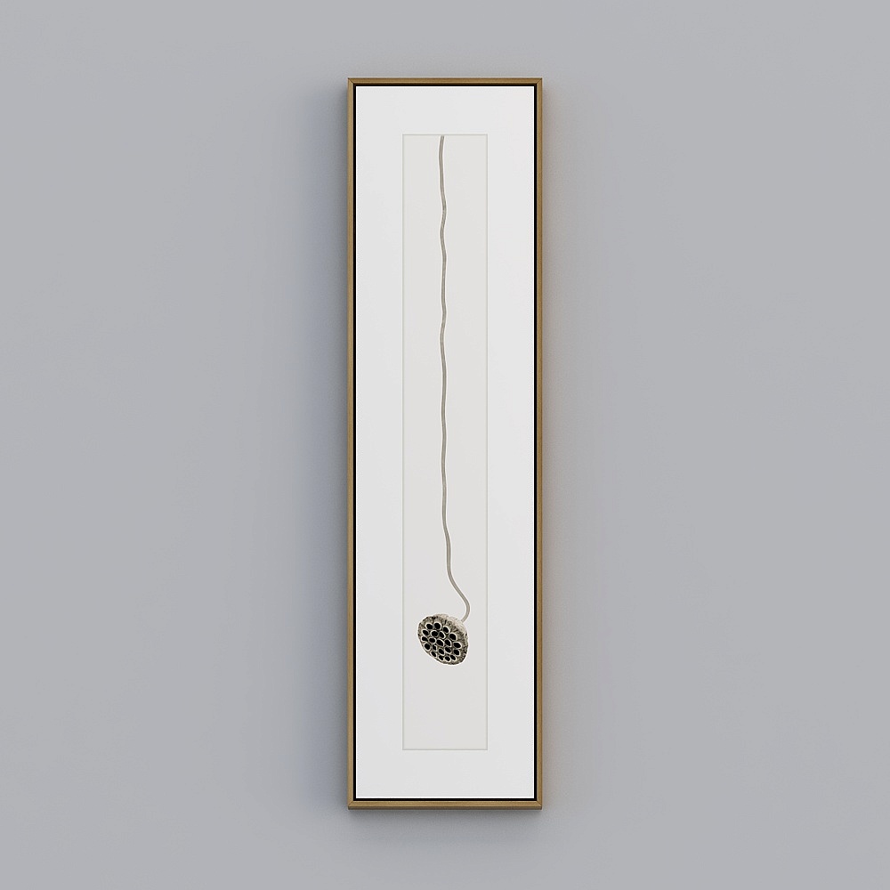 Baxter good new Chinese living room tea room vertical brown box 33x123cm lotus