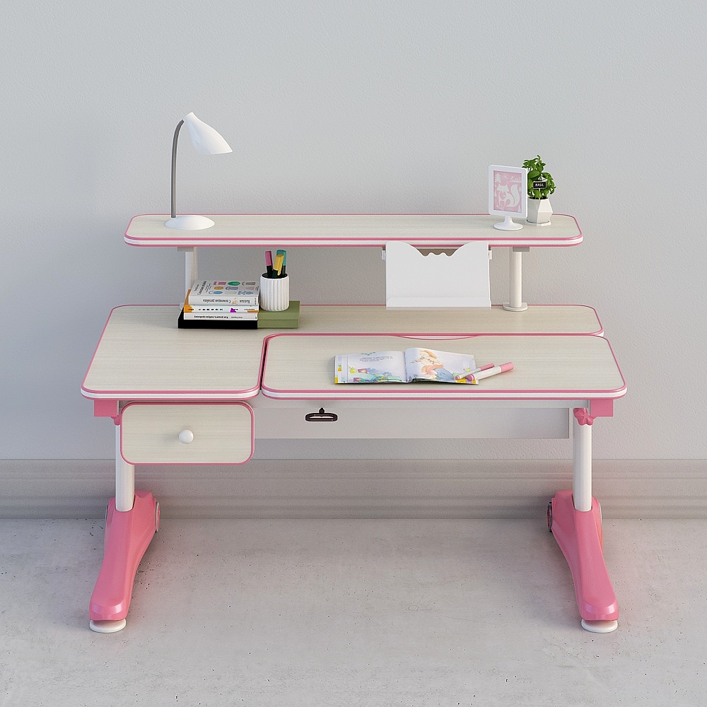 Stylish Low-Poly Desk and Chair 3D Model