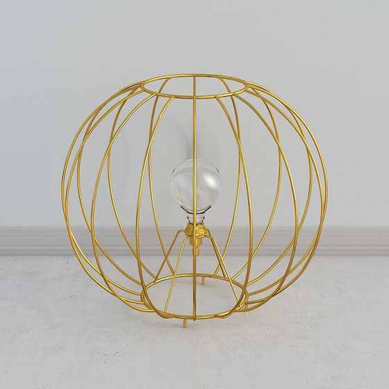 Gold Metal Mesh Lamp Shade 3D model