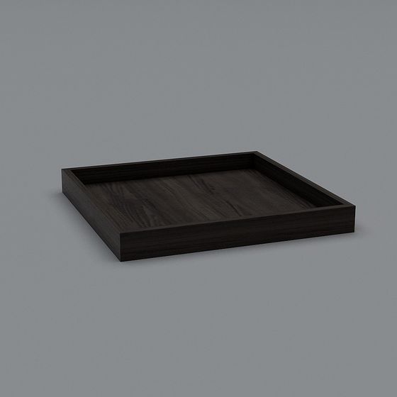 Elegant Low-Poly Wooden Tray 3D model