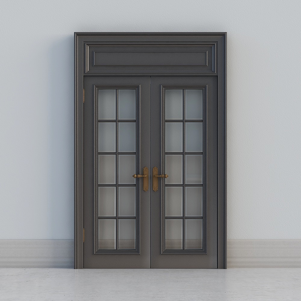 traditional grey double door
