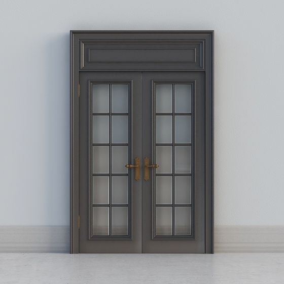 Elegant Double Door 3D model for Modern Interiors