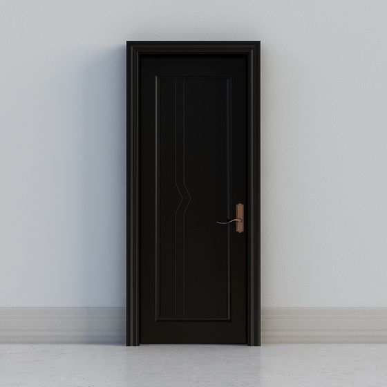 Elegant Black Door 3D model for Modern Spaces