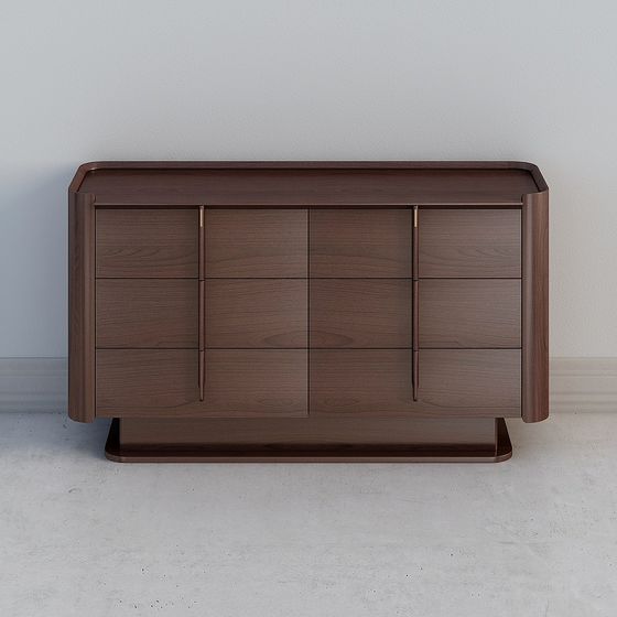 Stylish Wooden Side Cabinet 3D model for Modern Spaces