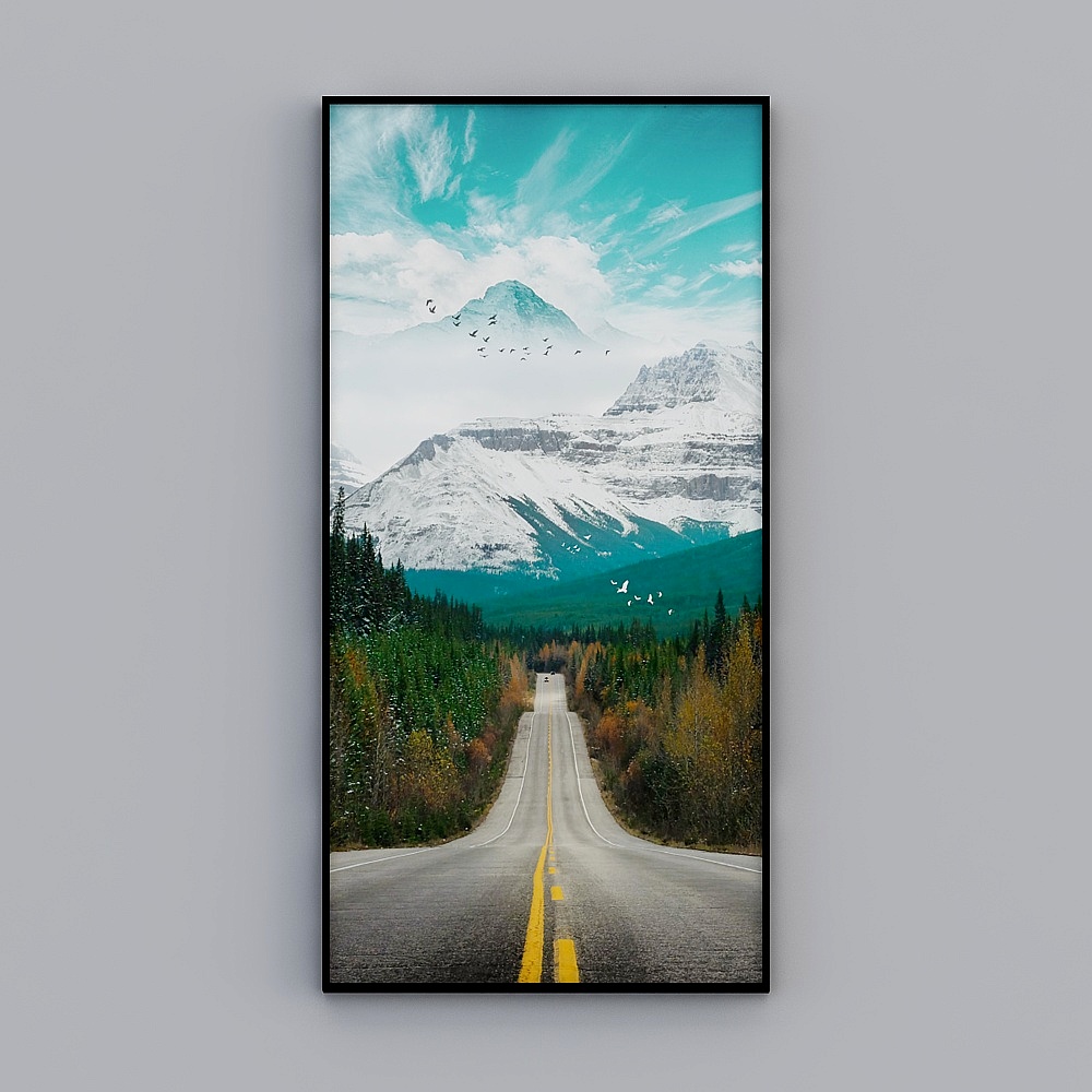 美學氛圍公路風景懸掛背景牆裝飾畫