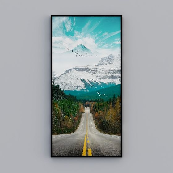 美學氛圍公路風景懸掛背景牆裝飾畫