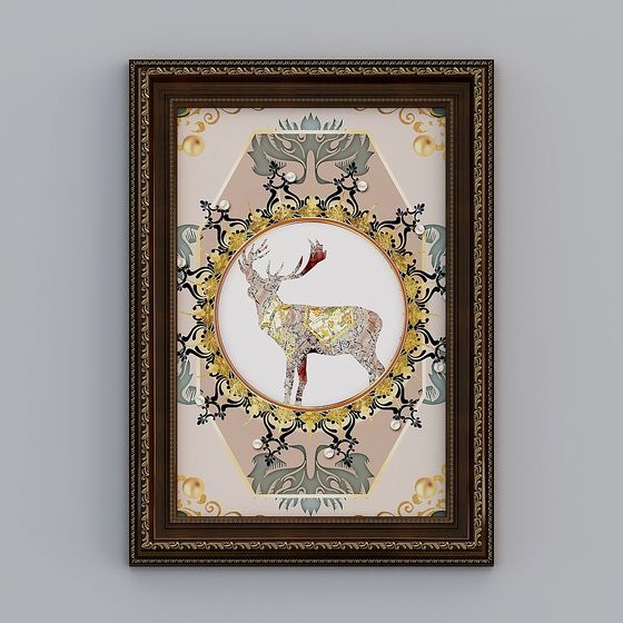 Vintage Deer Frame 3D model for Creative Projects
