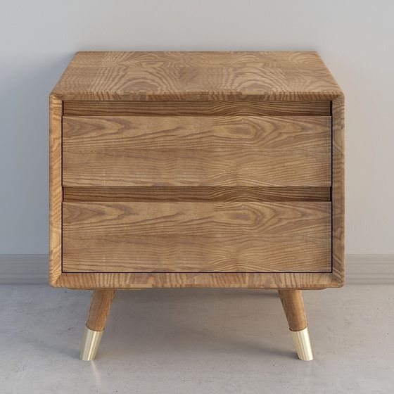 Mid-Century Modern Nightstand 3D model for Stylish Interiors