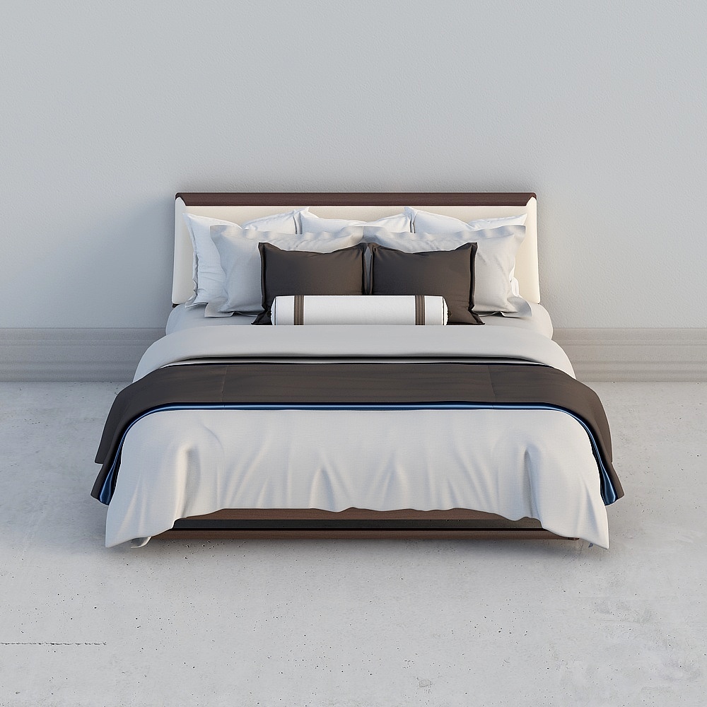 Modern Minimalist Bed 3D model Design