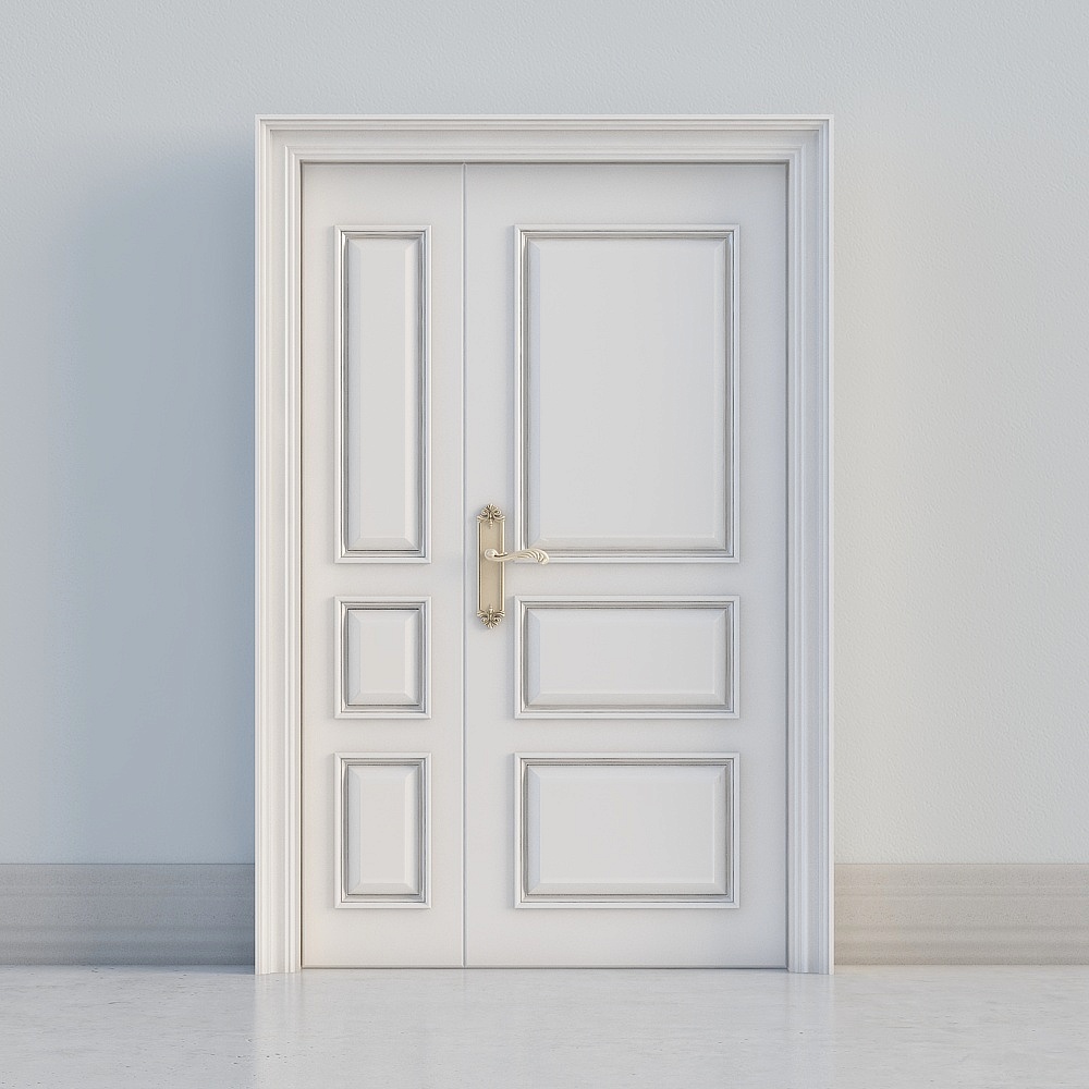 traditional beige double door