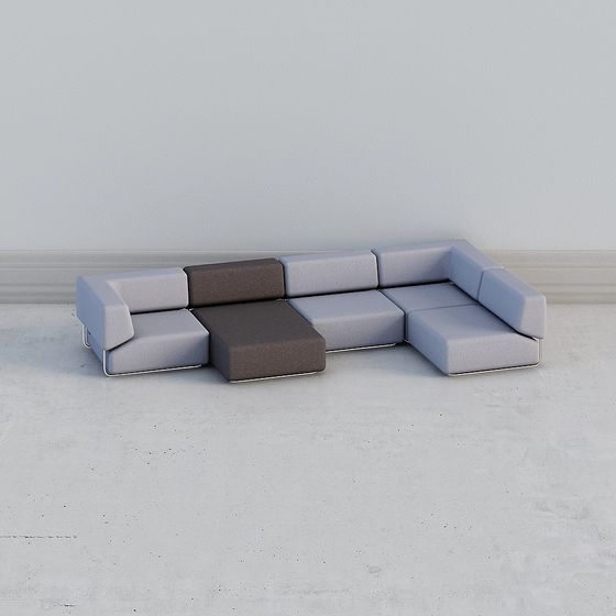Urban Comfort Low-Poly Sofa 3D model