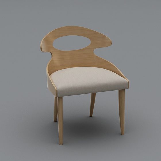 Elegant Curved Chair 3D model for Modern Design