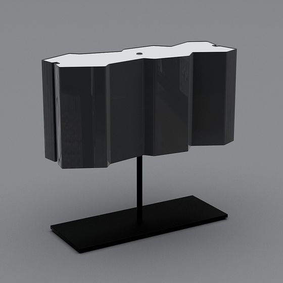 Stylish Black-White Abstract 3D model