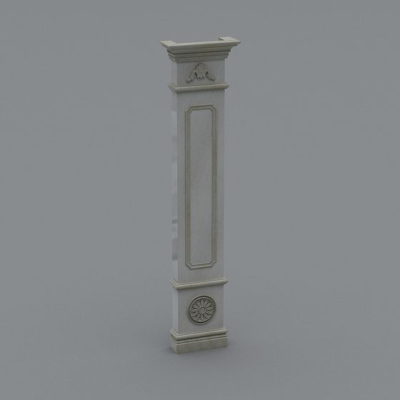 Classic Column 3D model with Low Polygon Design