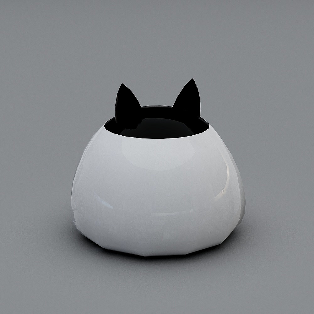 Cat Ear Cup Low-Poly 3D Model