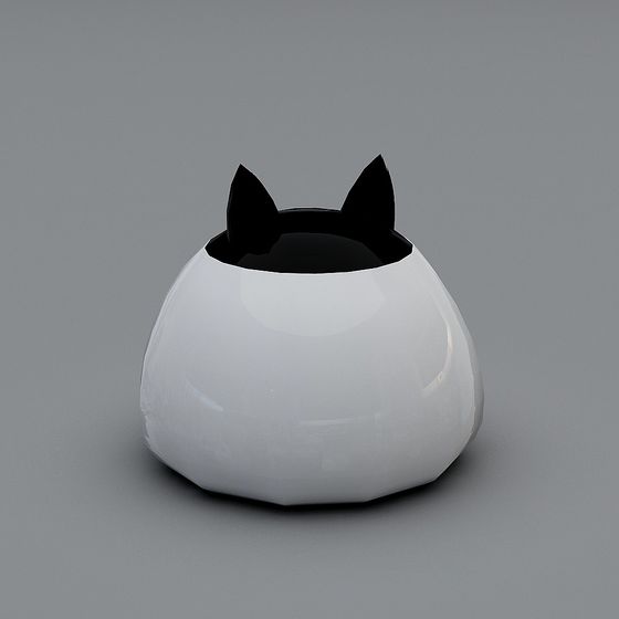 Cat Ear Cup Low-Poly 3D Model