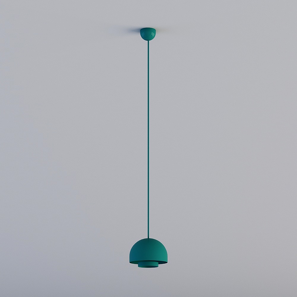 Unique Low-Polygon Green Pendant Lamp 3D model