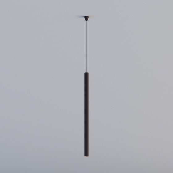 Elegant Black Pendant Light 3D model