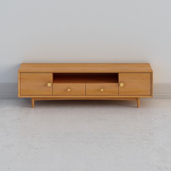 Stylish Low-Poly TV Cabinet 3D model