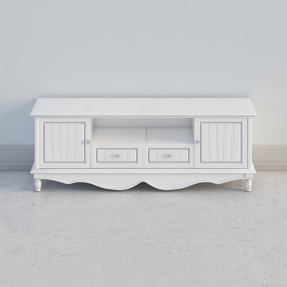 Elegant Low-Poly TV Cabinet 3D model