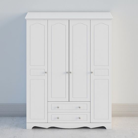 Elegant Low-Poly Wardrobe 3D model